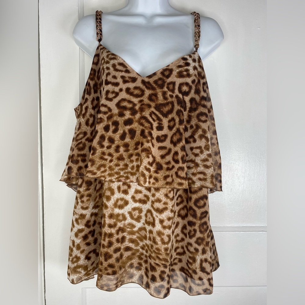 Thalia Sodi Leopard Print Layered Camisole